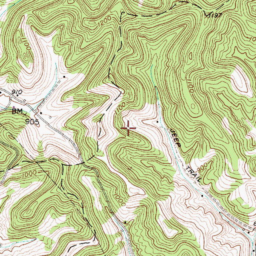 Topographic Map of Roane County, WV