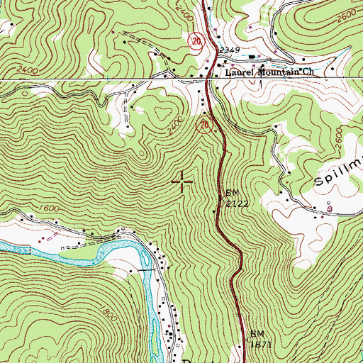 Topographic Map of Webster County, WV