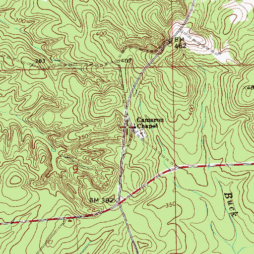 Topographic Map of Cameron Chapel, AL