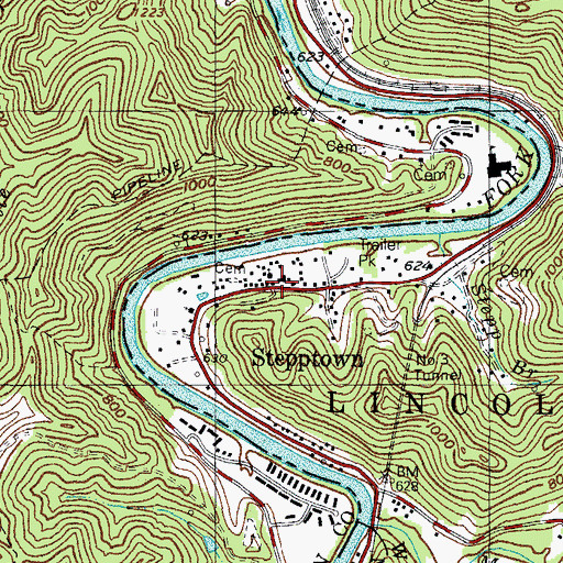 Topographic Map of Riverview Church, WV