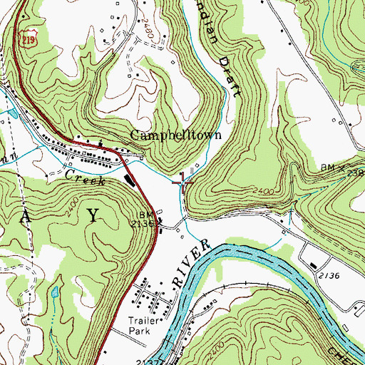 Topographic Map of Indian Draft, WV