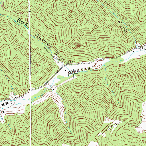 Topographic Map of Aarons Run, WV