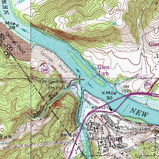 Topographic Map of Adair Run, WV