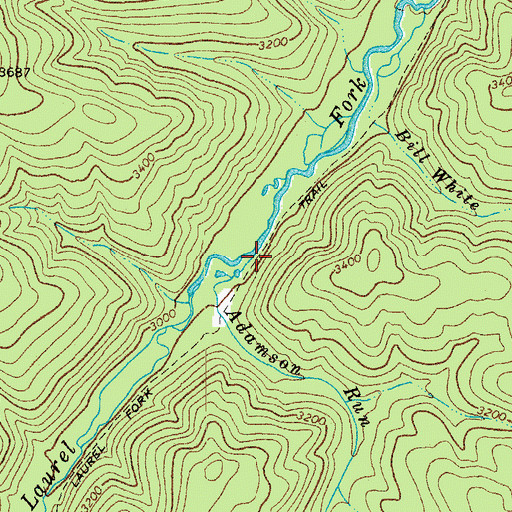 Topographic Map of Adamson Run, WV