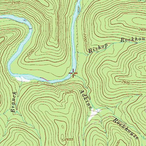 Topographic Map of Adkins Rockhouse Branch, WV