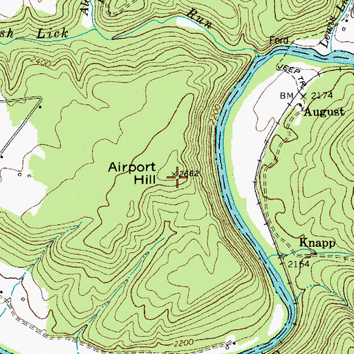 Topographic Map of Airport Hill, WV