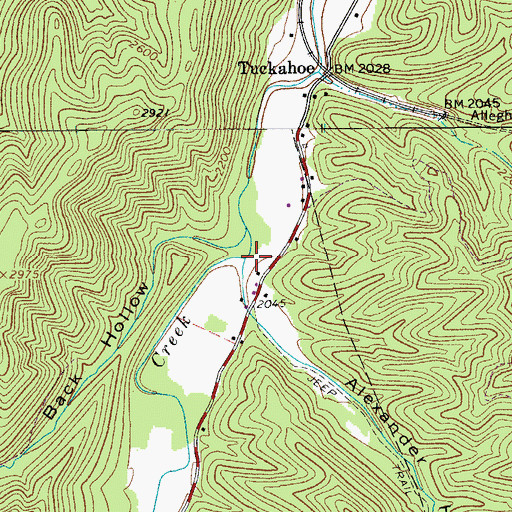 Topographic Map of Alexander Hollow, WV