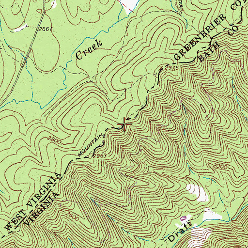 Topographic Map of Allegheny Mountain Trail, WV