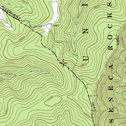 Topographic Map of Allegheny Trail, WV
