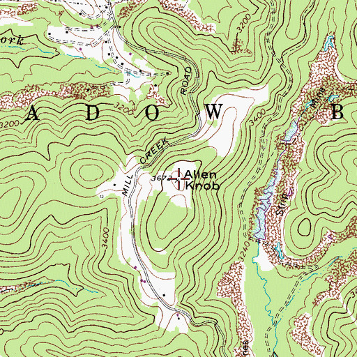 Topographic Map of Allen Knob, WV