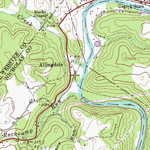 Topographic Map of Allingdale, WV