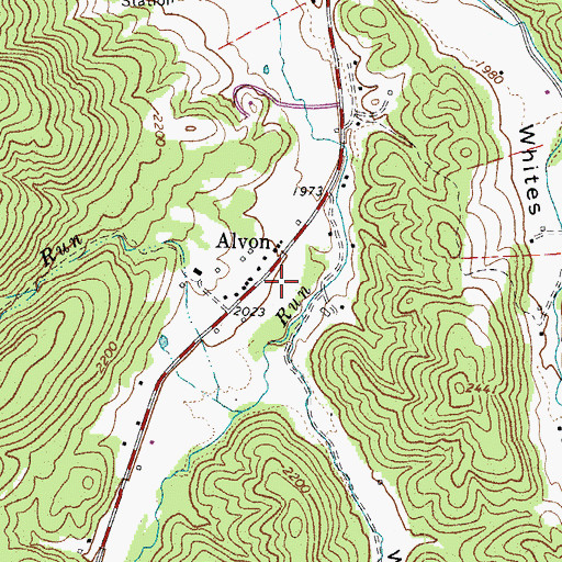 Topographic Map of Alvon, WV