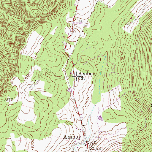 Topographic Map of Amboy Church, WV