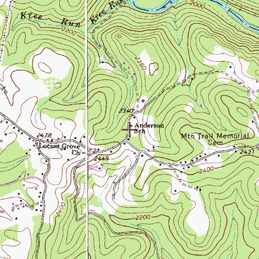 Topographic Map of Anderson School (historical), WV