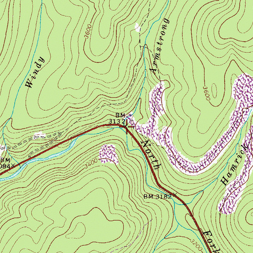 Topographic Map of Armstrong Run, WV
