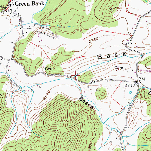 Topographic Map of Back Draft, WV