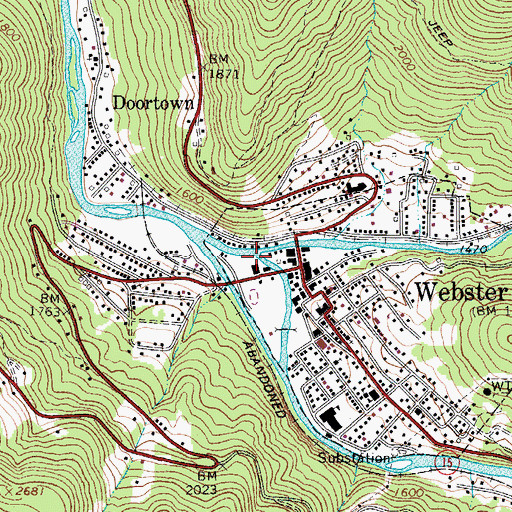 Topographic Map of Back Fork Elk River, WV