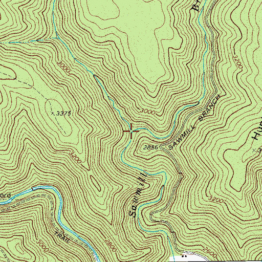 Topographic Map of Back Run, WV