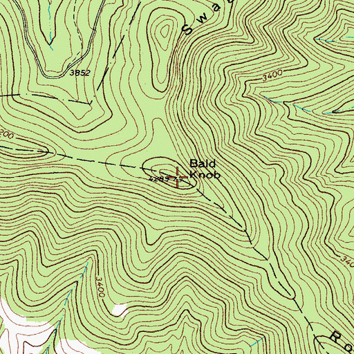 Topographic Map of Bald Knob, WV
