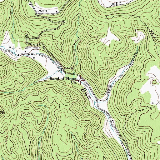 Topographic Map of Band of Hope Church, WV