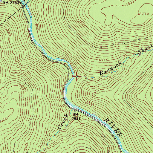 Topographic Map of Bannock Shoals Run, WV