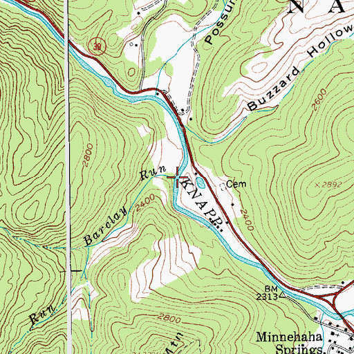 Topographic Map of Barclay Run, WV