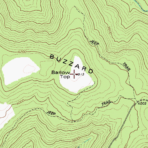 Topographic Map of Barlow Top, WV