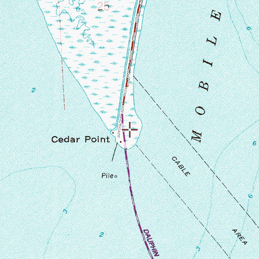 Topographic Map of Cedar Point, AL