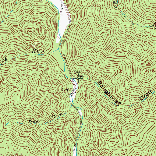 Topographic Map of Baughman Draft, WV