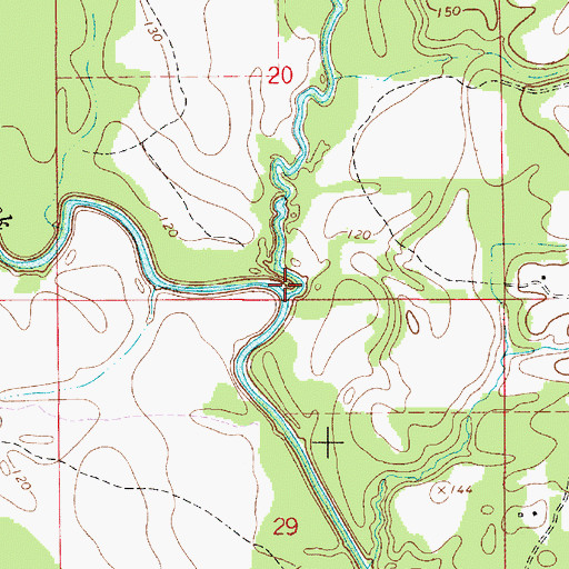 Topographic Map of Chaney Creek, AL