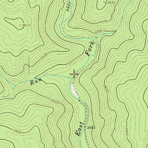 Topographic Map of Bearwallow Run, WV