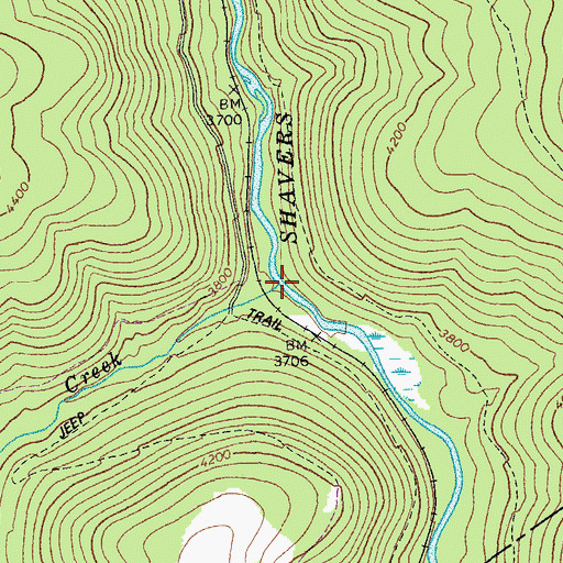 Topographic Map of Beaver Creek, WV