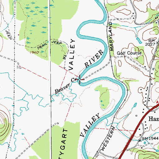 Topographic Map of Beaver Creek, WV