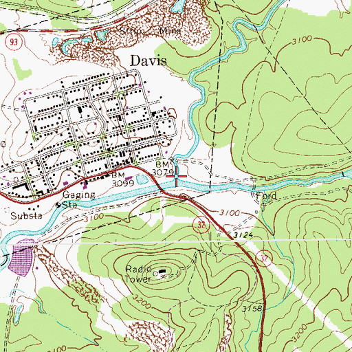 Topographic Map of Beaver Creek, WV
