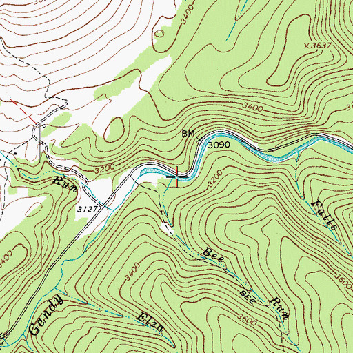 Topographic Map of Bee Run, WV