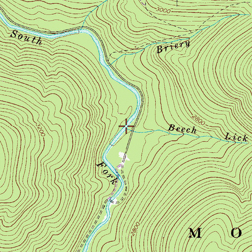 Topographic Map of Beech Lick Run, WV
