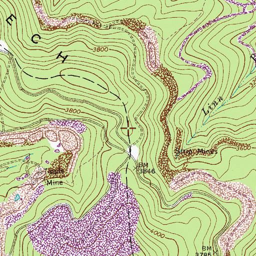 Topographic Map of Beech Ridge, WV