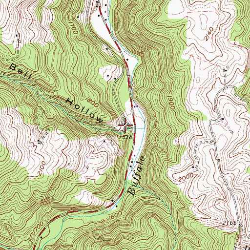 Topographic Map of Bell Hollow, WV