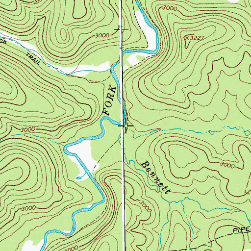 Topographic Map of Bennett Run, WV