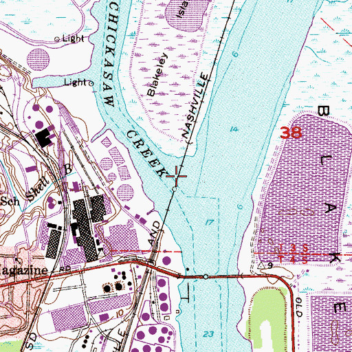 Topographic Map of Chickasaw Creek, AL