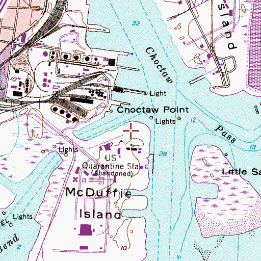 Topographic Map of Choctaw Point, AL