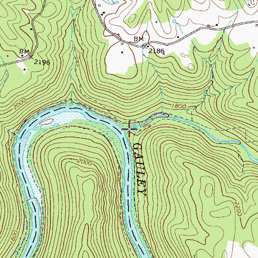 Topographic Map of Big Beaver Creek, WV