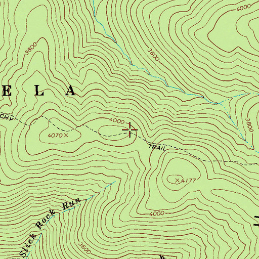 Topographic Map of Big Beechy Trail, WV
