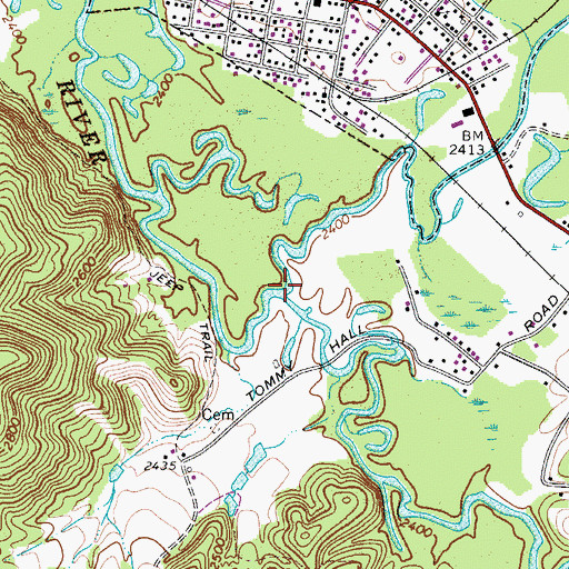 Topographic Map of Big Clear Creek, WV