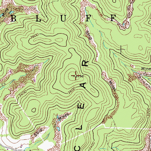 Topographic Map of Big Clear Creek Mountain, WV