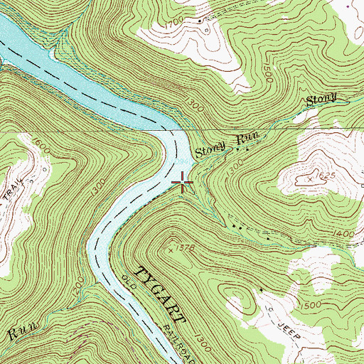 Topographic Map of Big Cove Run, WV