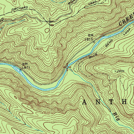 Topographic Map of Big Draft, WV