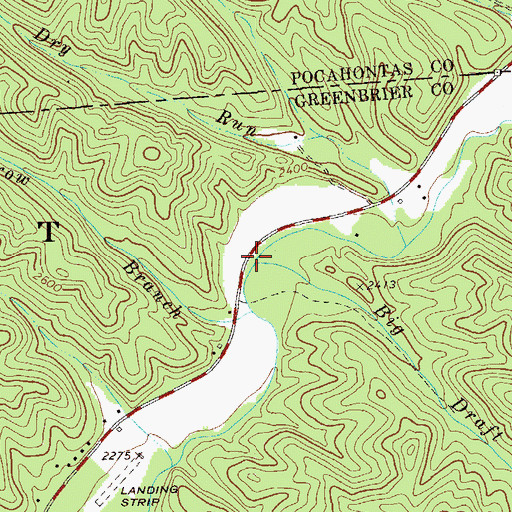 Topographic Map of Big Draft Run, WV