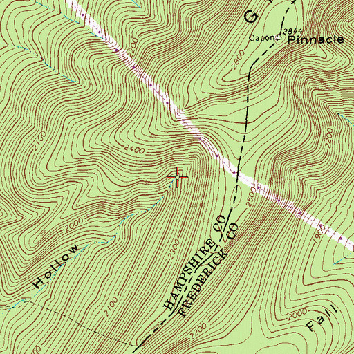 Topographic Map of Big Hollow, WV
