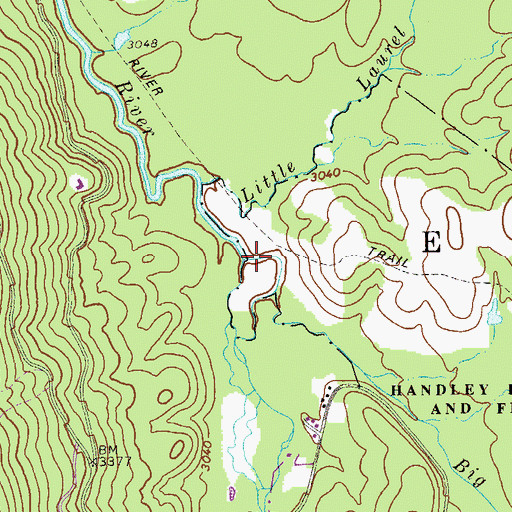 Topographic Map of Big Laurel Creek, WV